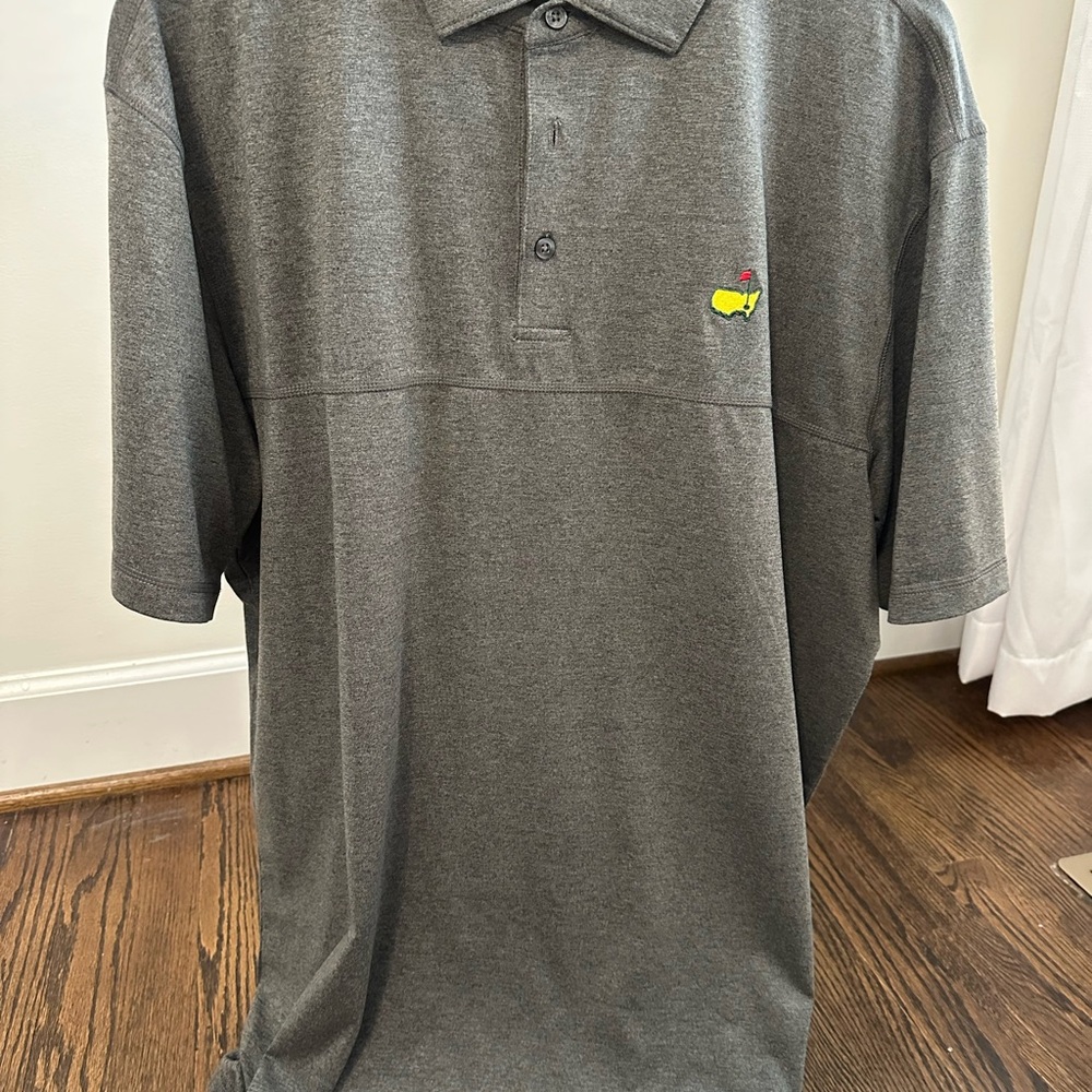 Masters Golf Tournament Classic Gray Polo Shirt with Embroidered Logo